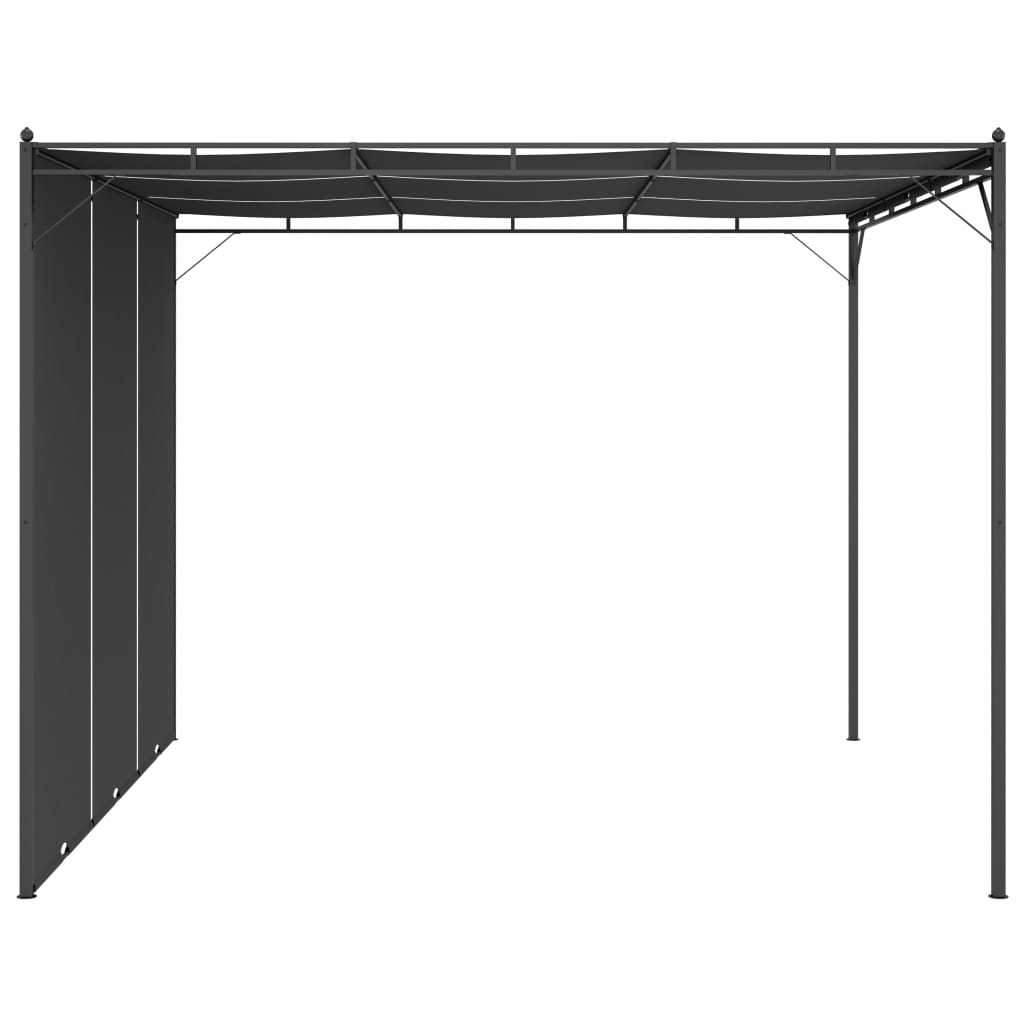 Gazebo da Giardino con Tenda Laterale 3x3x2,25 m Antracite - homemem39
