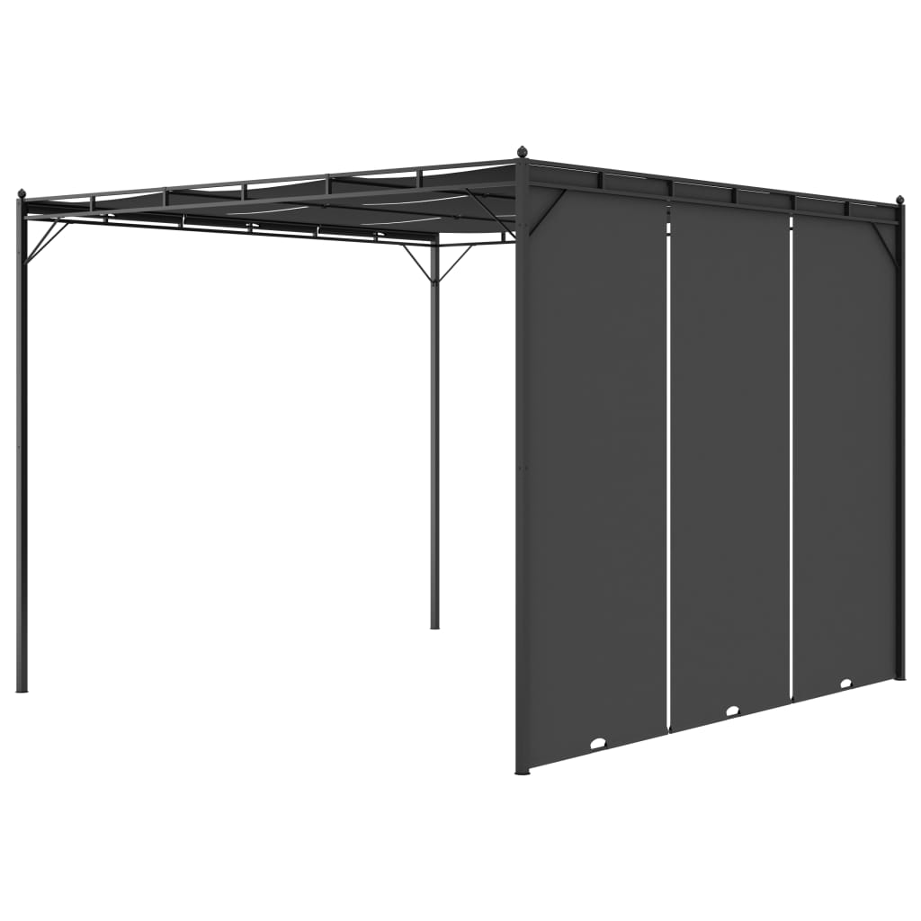 Gazebo da Giardino con Tenda Laterale 3x3x2,25 m Antracite - homemem39