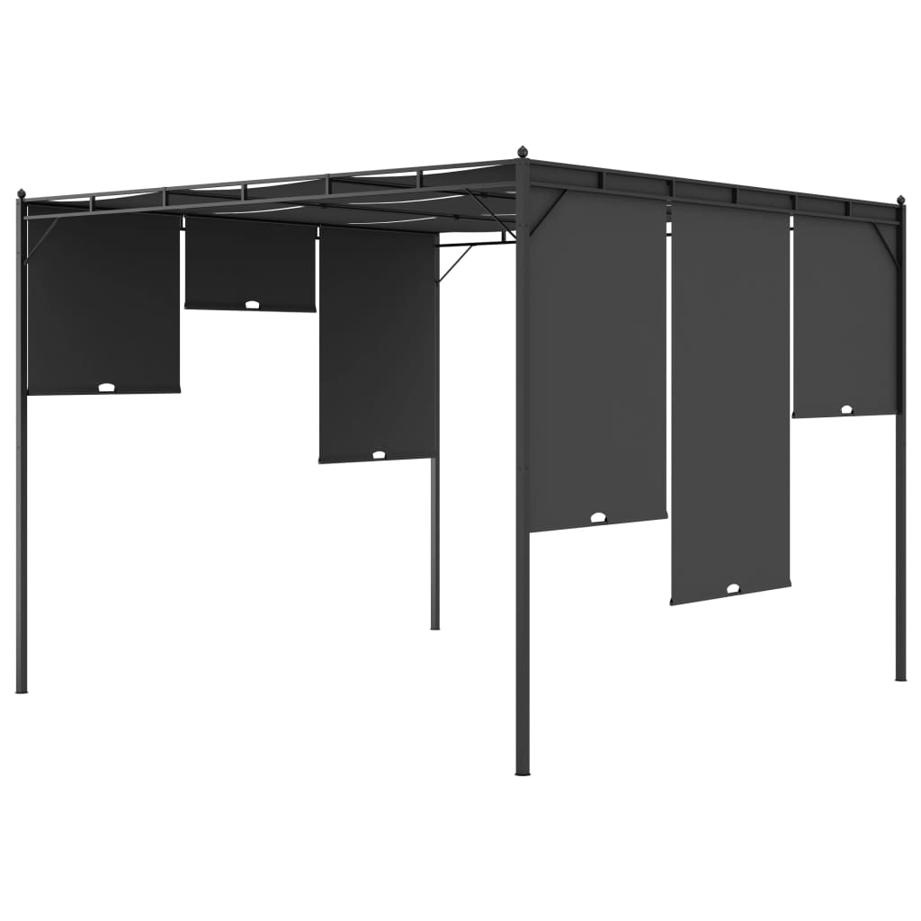 Gazebo da Giardino con Tenda Laterale 3x3x2,25 m Antracite - homemem39
