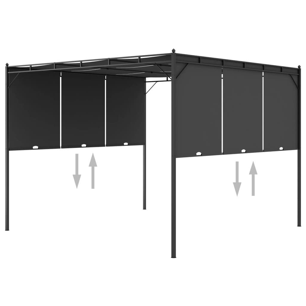 Gazebo da Giardino con Tenda Laterale 3x3x2,25 m Antracite - homemem39