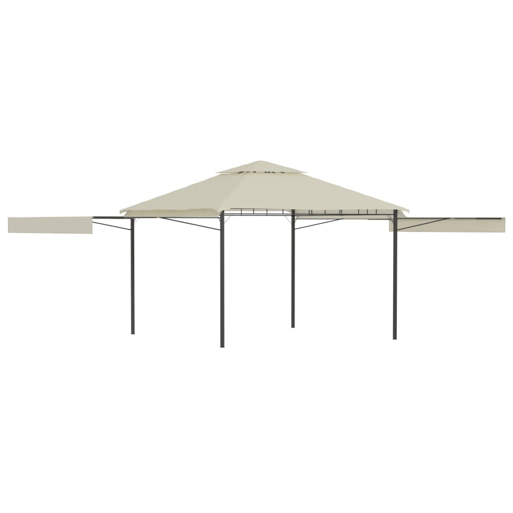 Gazebo con Tetto Doppio Estendibile 3x3x2,75 m Crema 180 g/m² - homemem39
