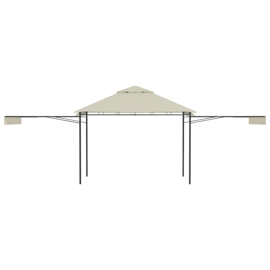 Gazebo con Tetto Doppio Estendibile 3x3x2,75 m Crema 180 g/m² - homemem39