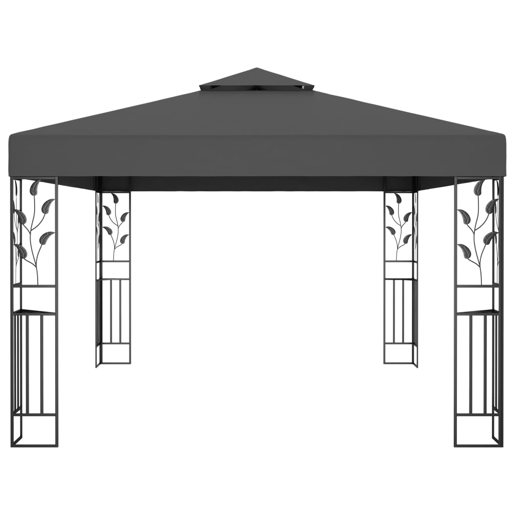 Gazebo con Tetto Doppio 3x4 m Antracite - homemem39
