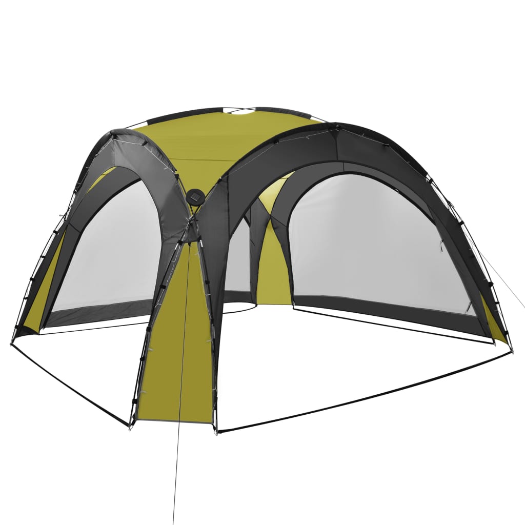 Tenda per Feste con LED e 4 Pareti 3,6x3,6x2,3 m Verde - homemem39