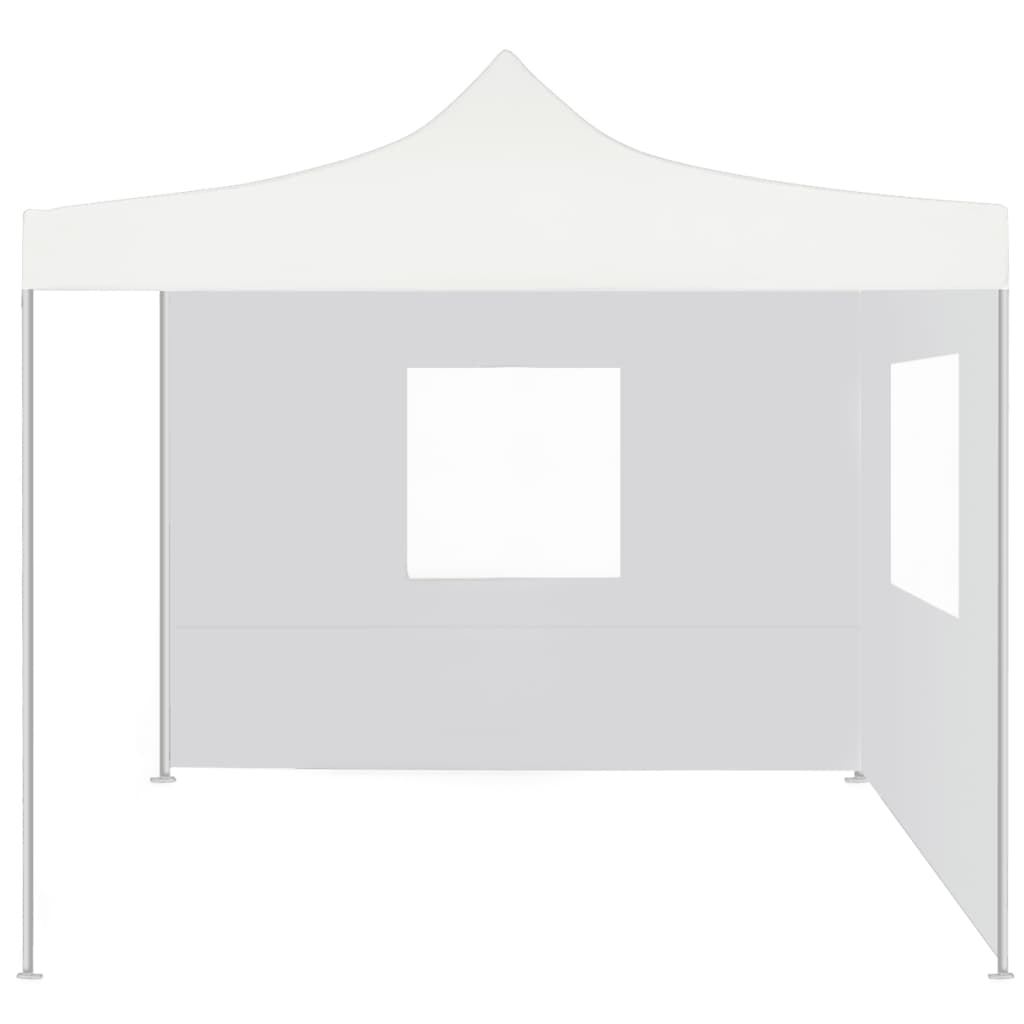 Gazebo Pieghevole Professionale 2 Pareti 3x3m Acciaio Bianco - homemem39