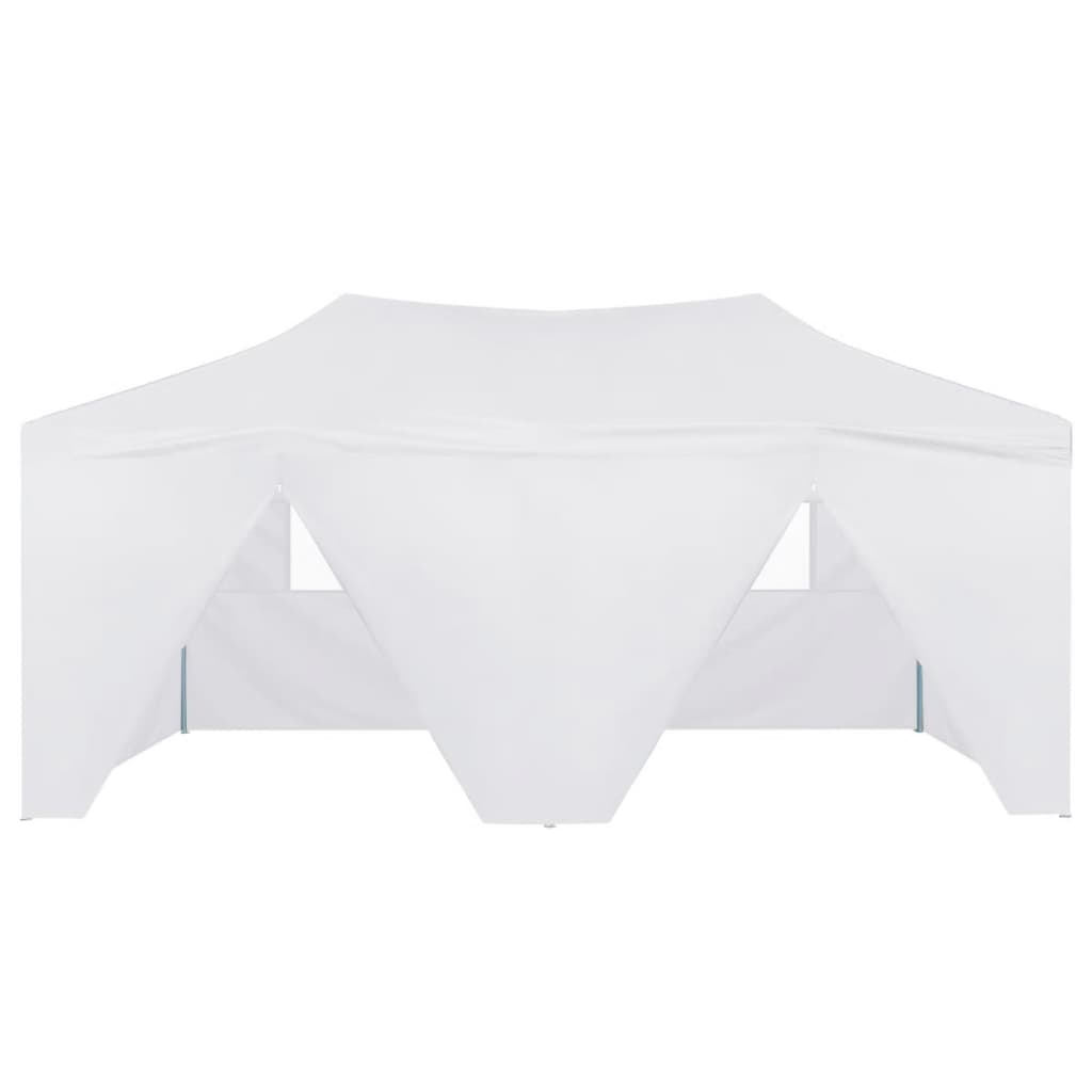 Gazebo Pieghevole con 4 Pareti 3x6 m Acciaio Bianco - homemem39