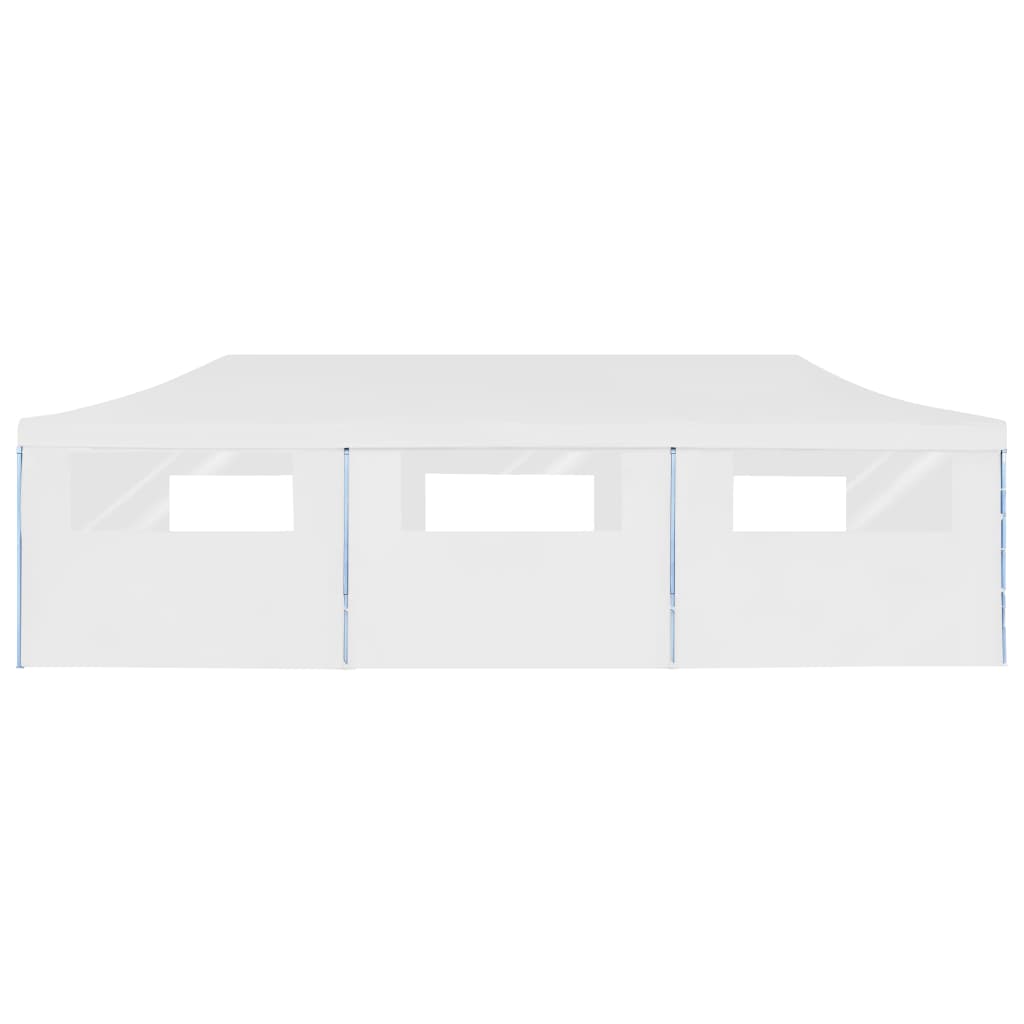 Tenda Pieghevole Pop-Up con 8 Pareti Laterali 3x9 m Bianca - homemem39