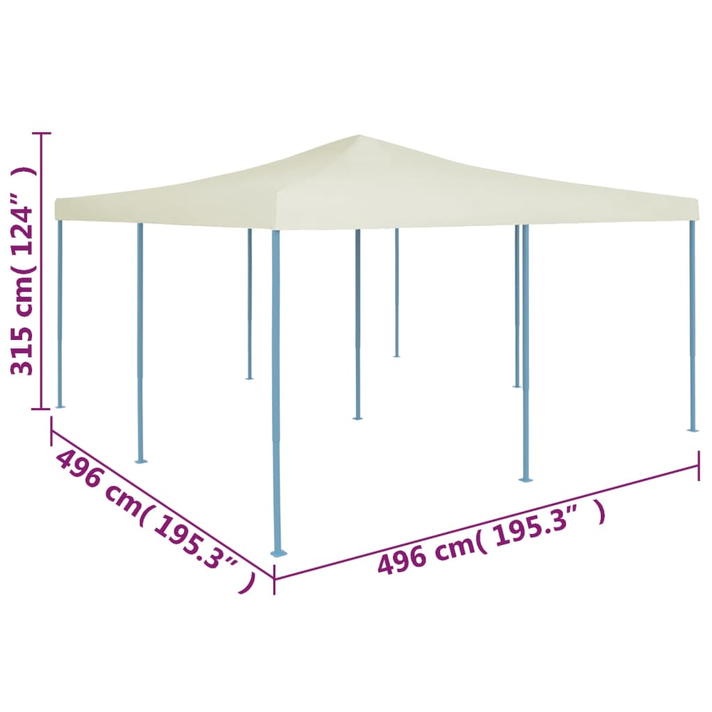 Gazebo Pieghevole 5x5 m Crema - homemem39