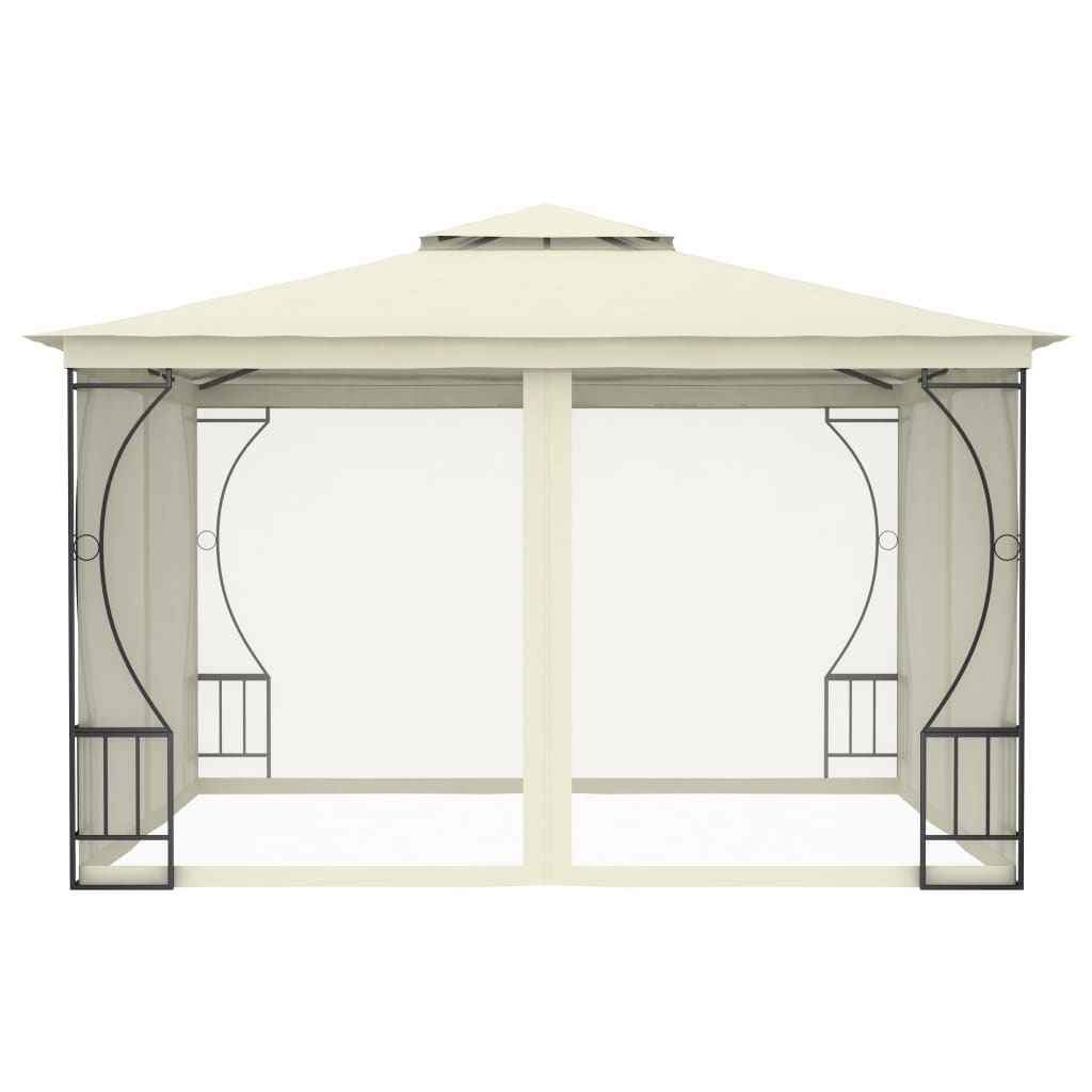 Gazebo con Rete 300x300x265 cm Crema - homemem39