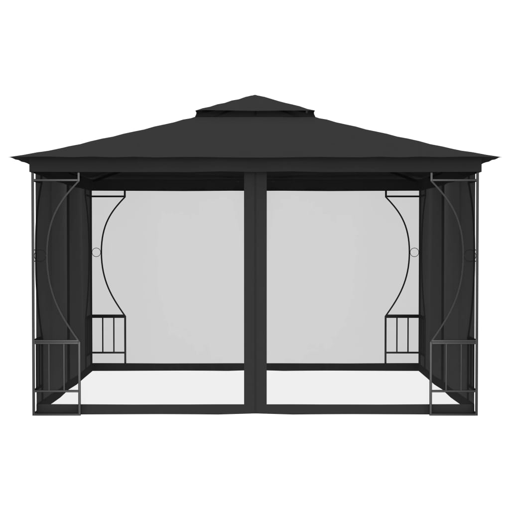 Gazebo con Rete 300x300x265 cm Antracite - homemem39