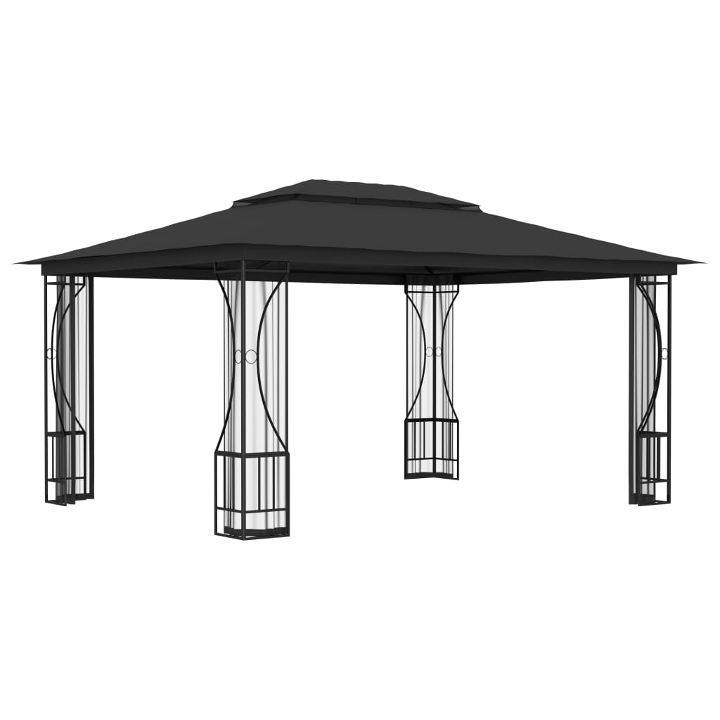 Gazebo con Rete 300x400x265 cm Antracite - homemem39