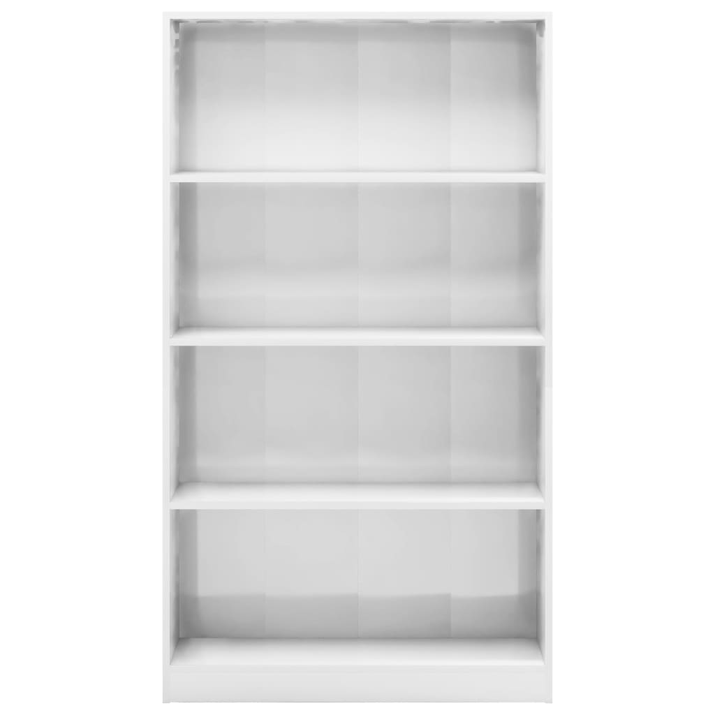 Libreria a 4 Ripiani Bianco Lucido 80x24x142 cm in Truciolato - homemem39