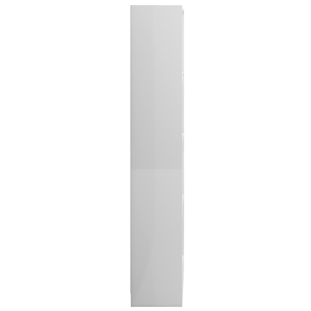 Libreria a 4 Ripiani Bianco Lucido 80x24x142 cm in Truciolato - homemem39