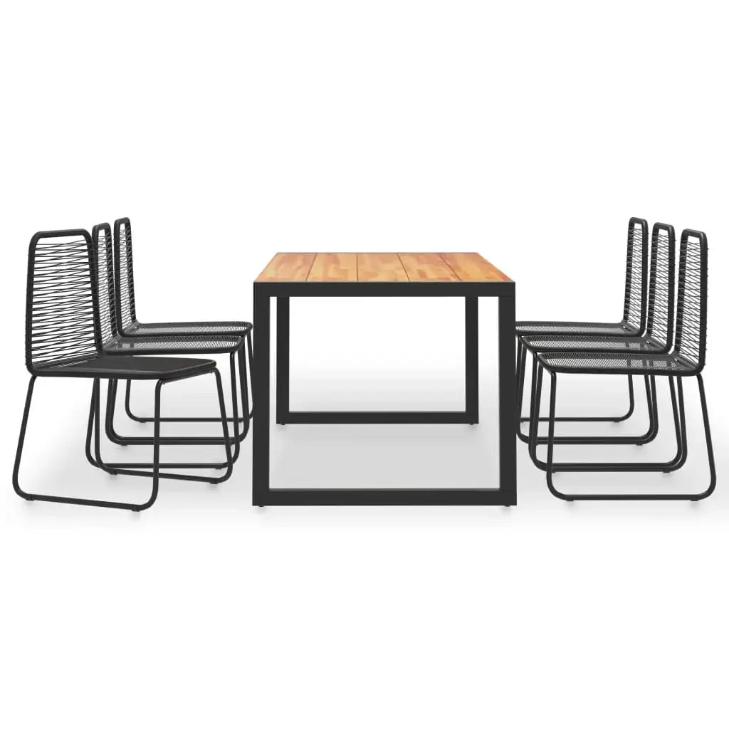 Set da Pranzo da Giardino 7 pz in Legno Acacia e Polyrattan - homemem39