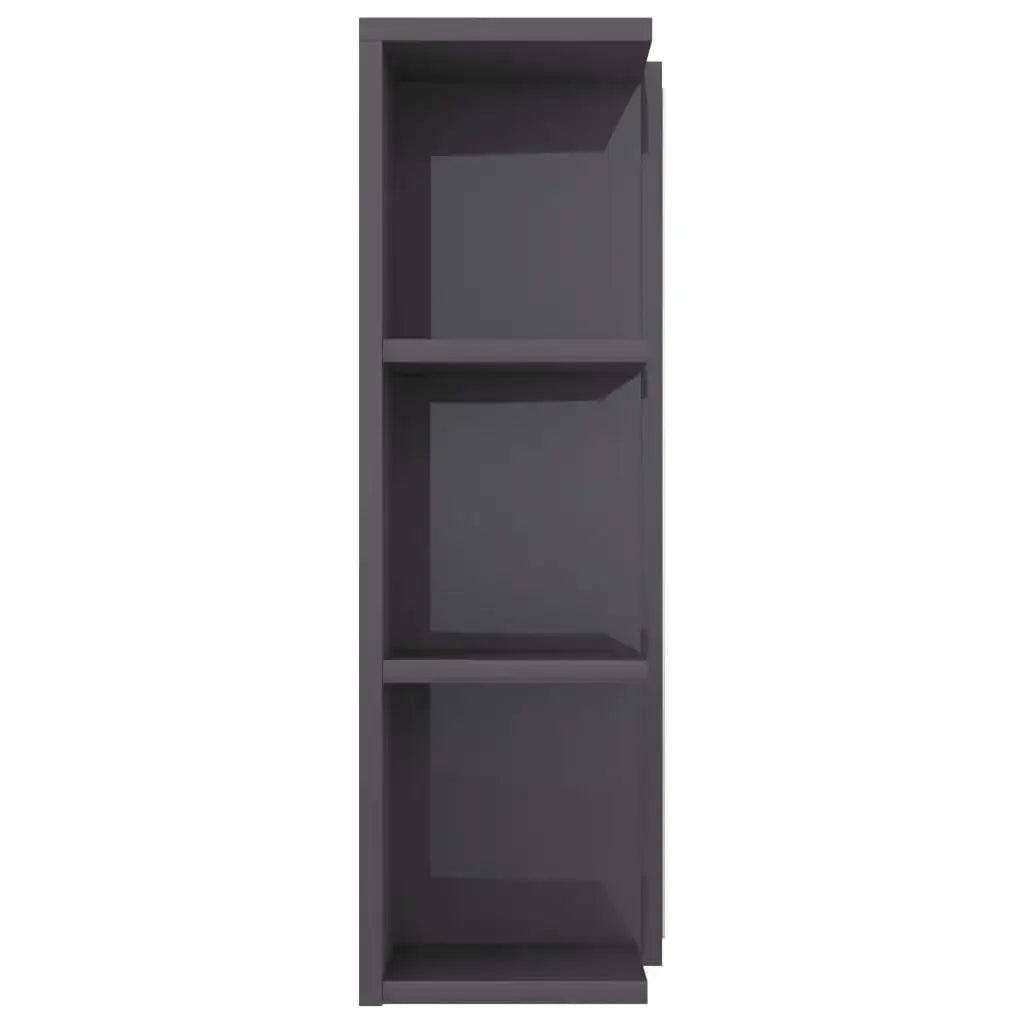 Armadietto a Specchio Grigio Lucido 80x20,5x64 cm in Truciolato - homemem39