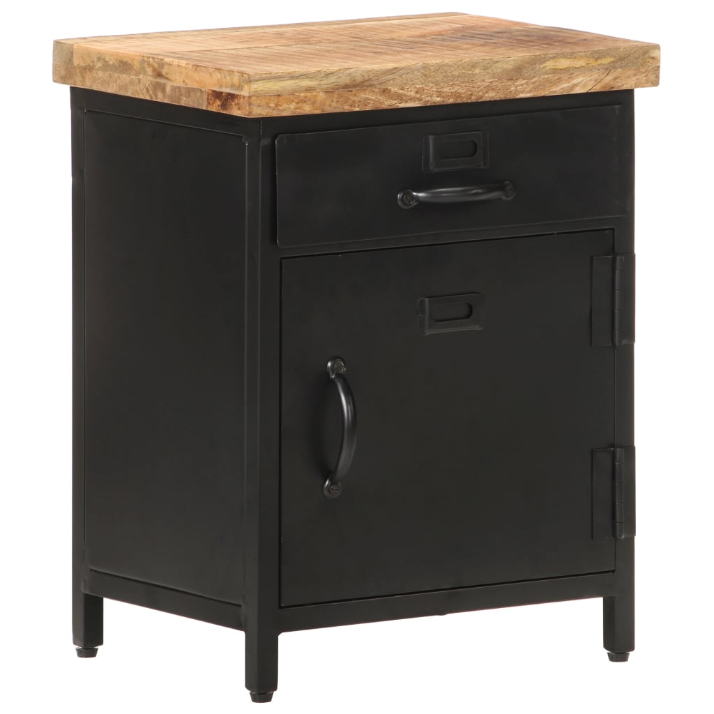 Comodino 40x30x52 cm in Legno di Mango Grezzo - homemem39