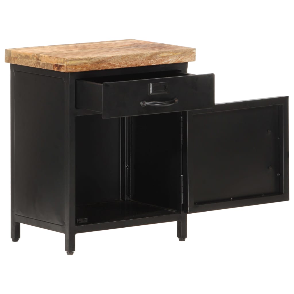 Comodino 40x30x52 cm in Legno di Mango Grezzo - homemem39