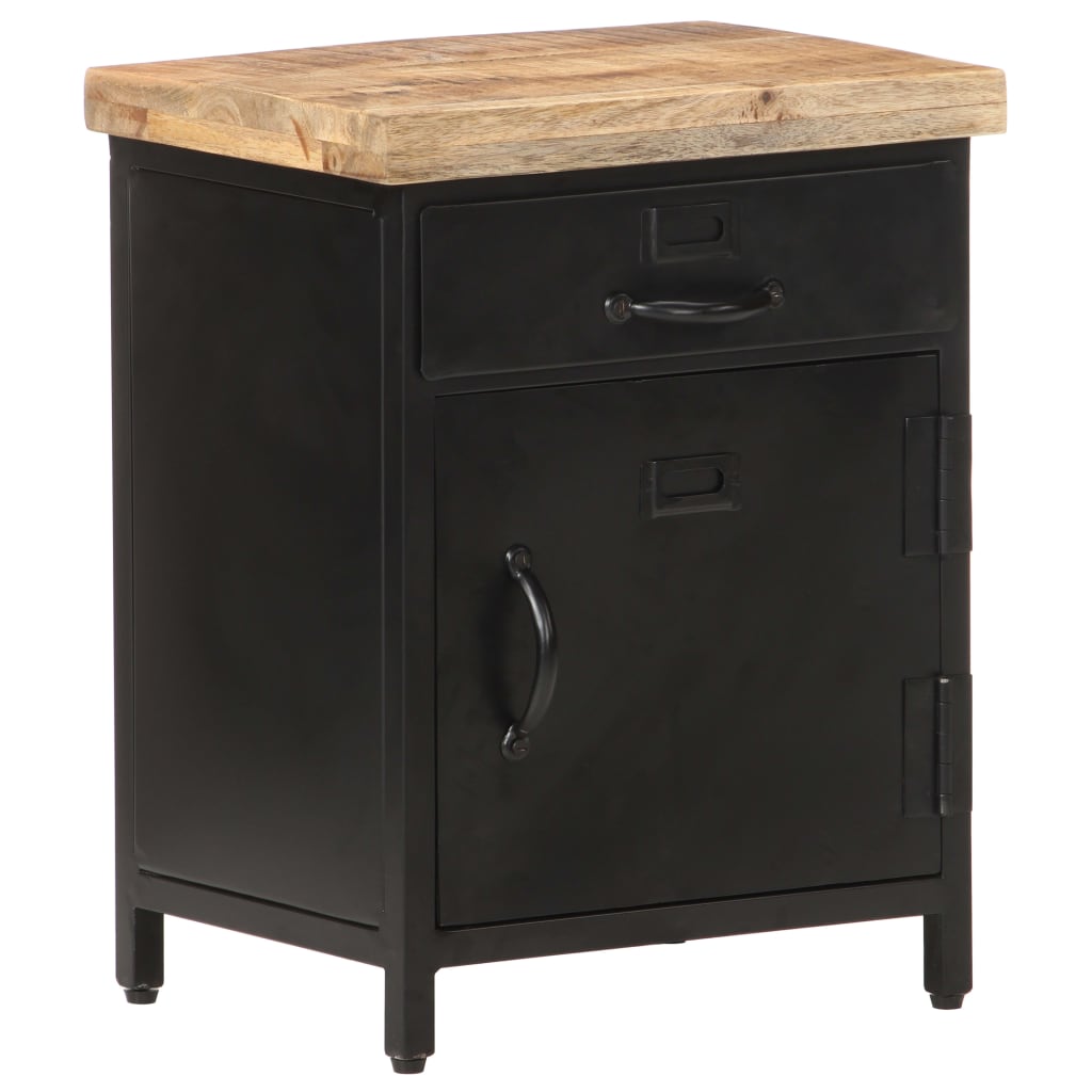 Comodino 40x30x52 cm in Legno di Mango Grezzo - homemem39