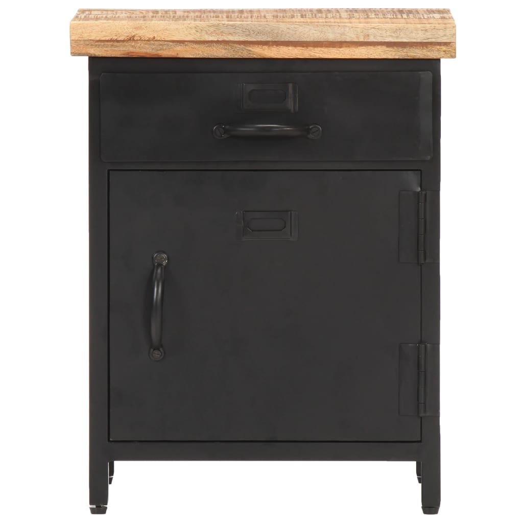 Comodino 40x30x52 cm in Legno di Mango Grezzo - homemem39