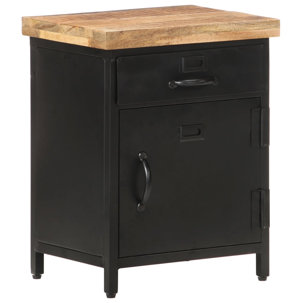 Comodino 40x30x52 cm in Legno di Mango Grezzo - homemem39