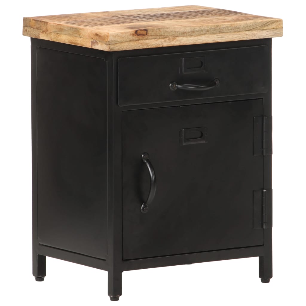 Comodino 40x30x52 cm in Legno di Mango Grezzo - homemem39