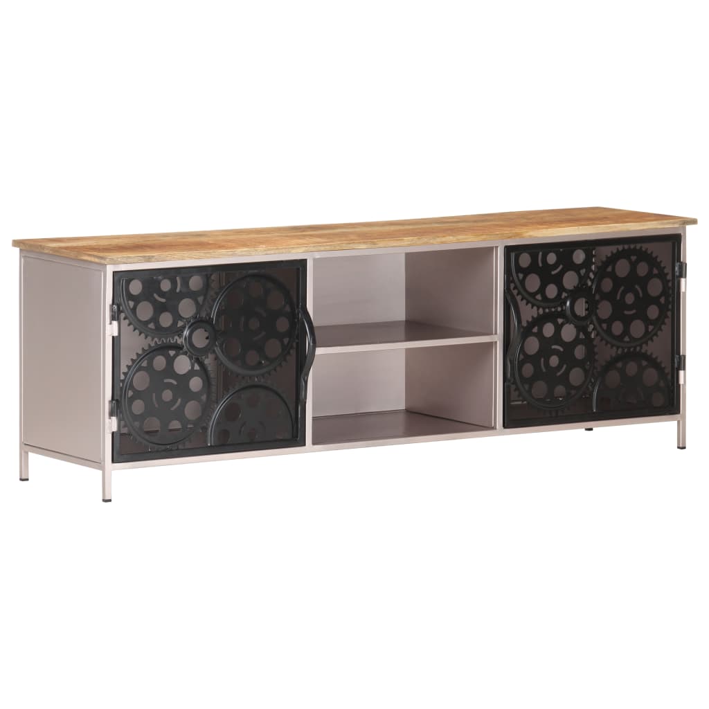 Mobile Porta TV 120x30x40 cm in Legno di Mango Grezzo - homemem39