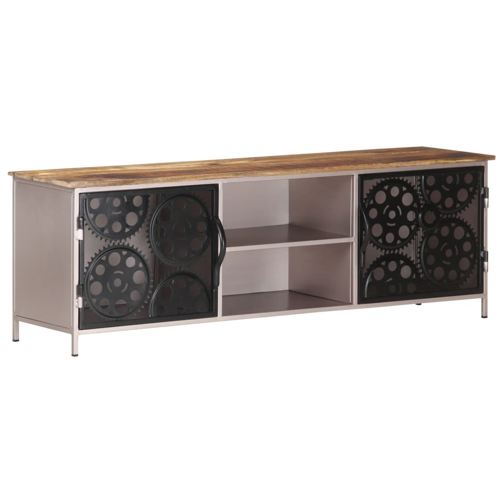 Mobile Porta TV 120x30x40 cm in Legno di Mango Grezzo - homemem39