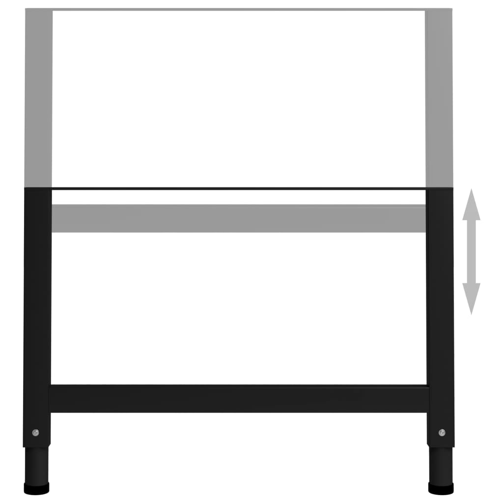 Telai per Banco da Lavoro 2 pz in Metallo 85x(69-95,5) cm Neri - homemem39