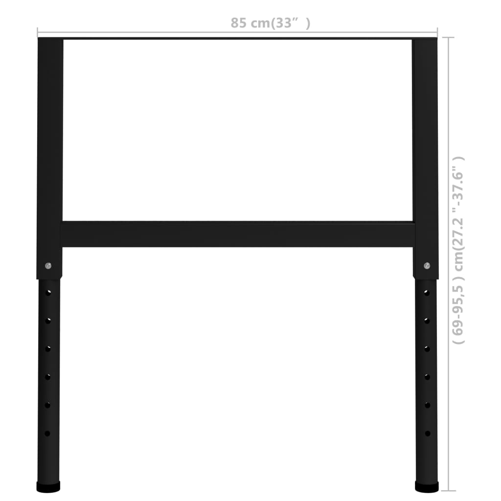 Telai per Banco da Lavoro 2 pz in Metallo 85x(69-95,5) cm Neri - homemem39