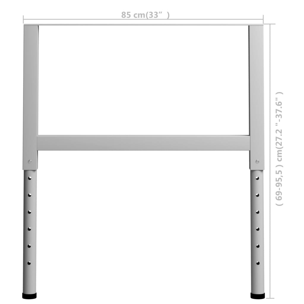 Telai per Banco da Lavoro 2 pz in Metallo 85x(69-95,5) cm Grigi - homemem39