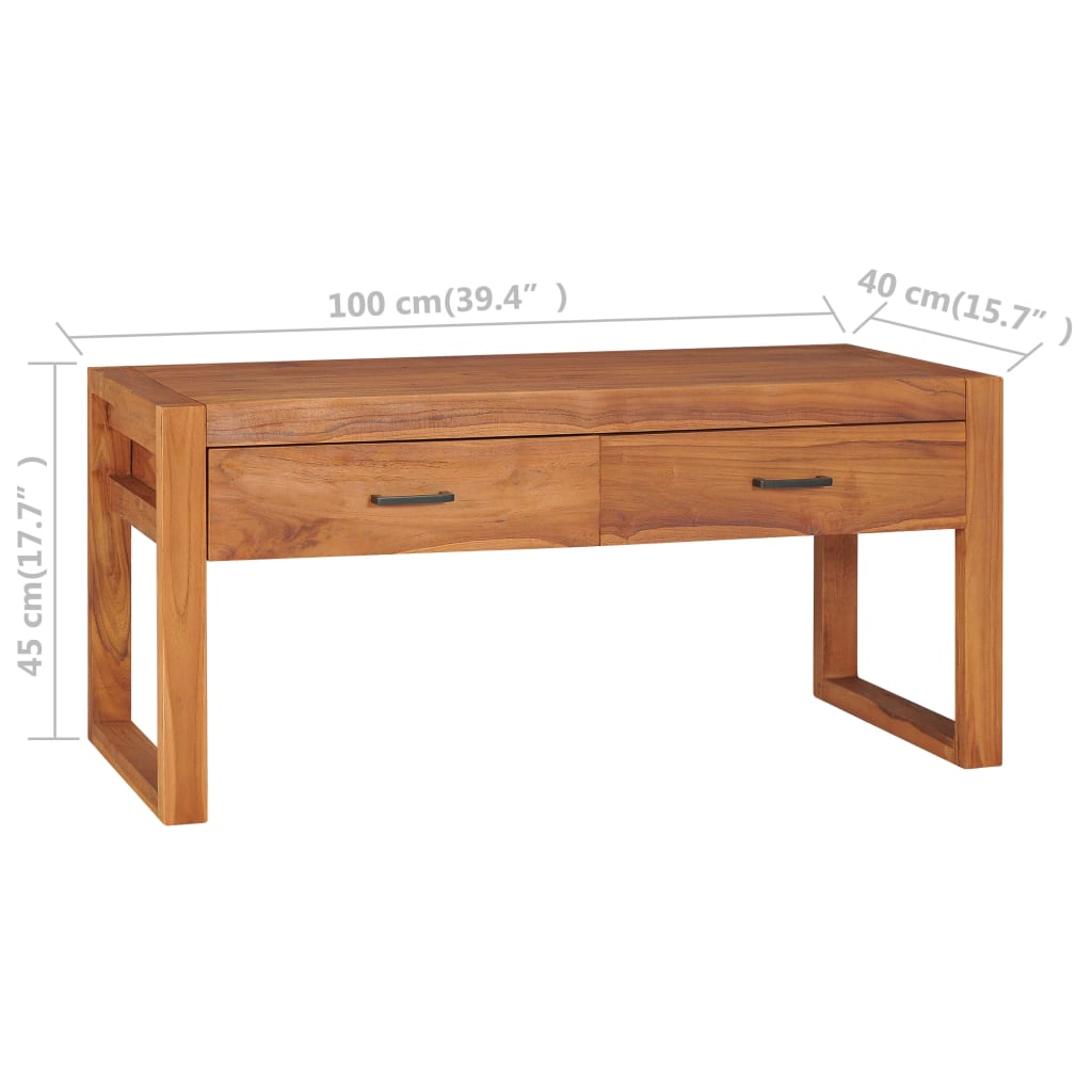 Mobile Porta TV 100x40x45 cm in Teak Riciclato - homemem39