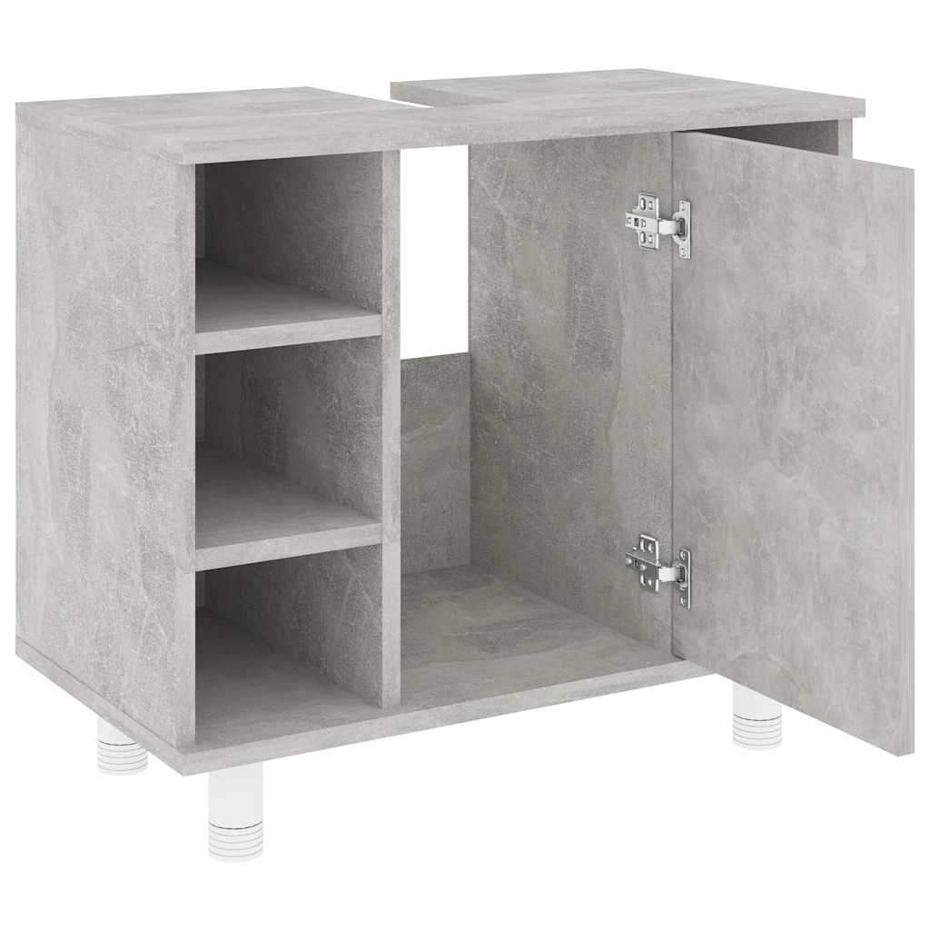 Armadio da Bagno Grigio Cemento 60x32x53,5 cm in Truciolato - homemem39