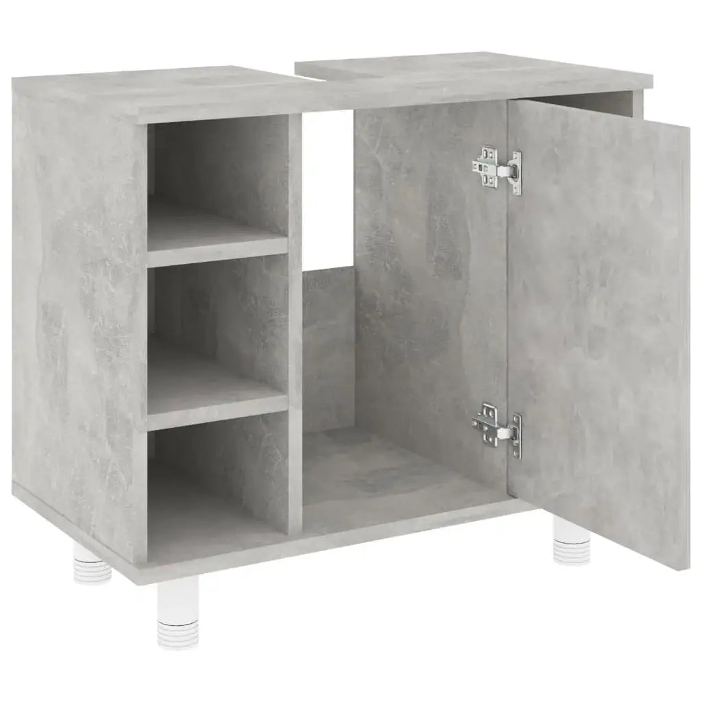 Armadio da Bagno Grigio Cemento 60x32x53,5 cm in Truciolato - homemem39
