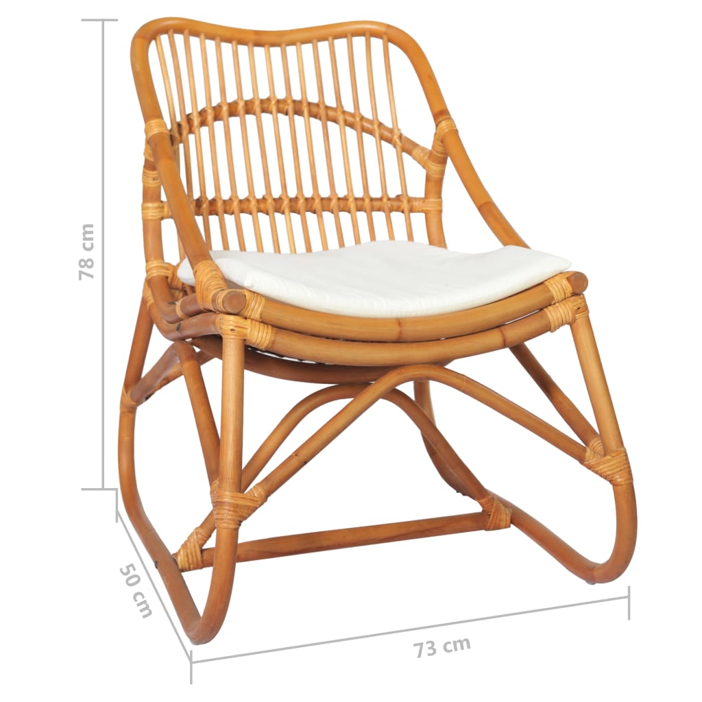 Sedia in Rattan Marrone Chiaro e Lino - homemem39