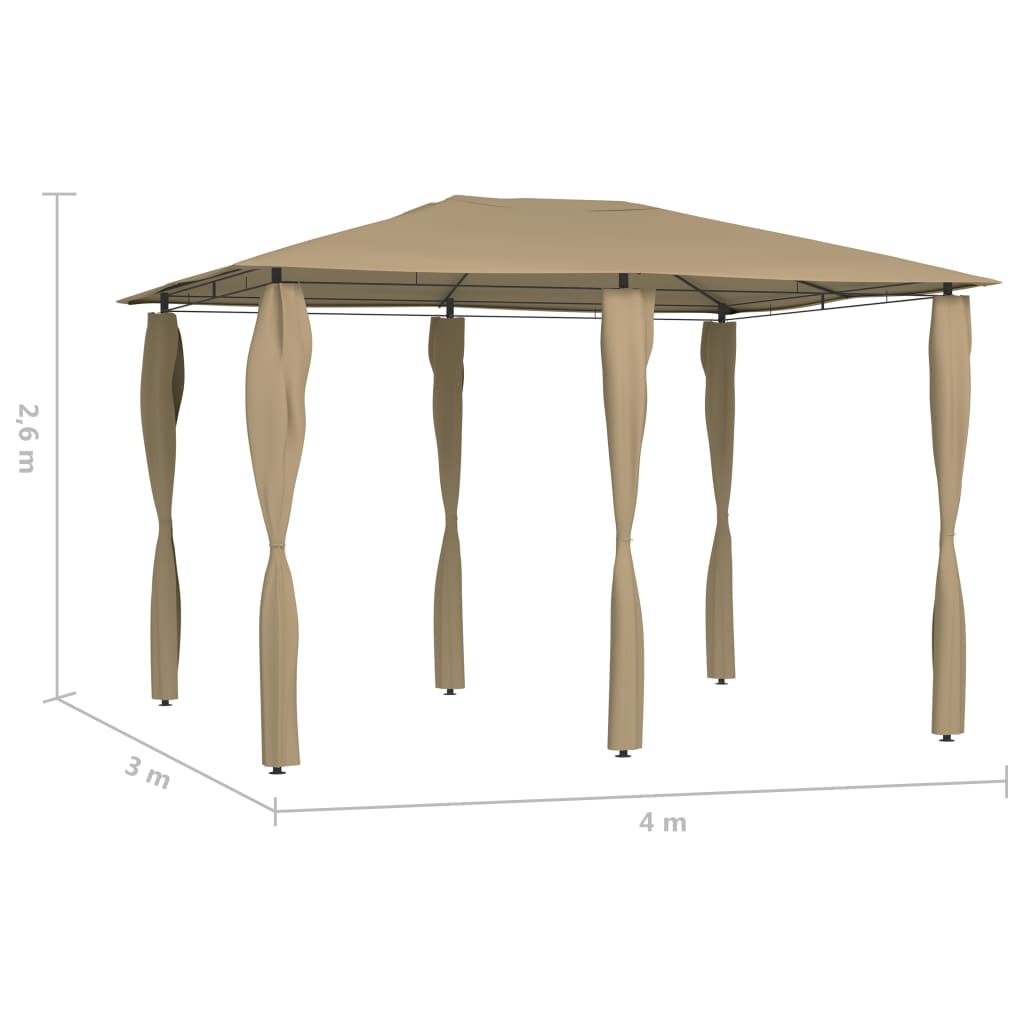 Gazebo con Montanti Rivestiti 3x4x2,6 m Talpa 160 g/m² - homemem39
