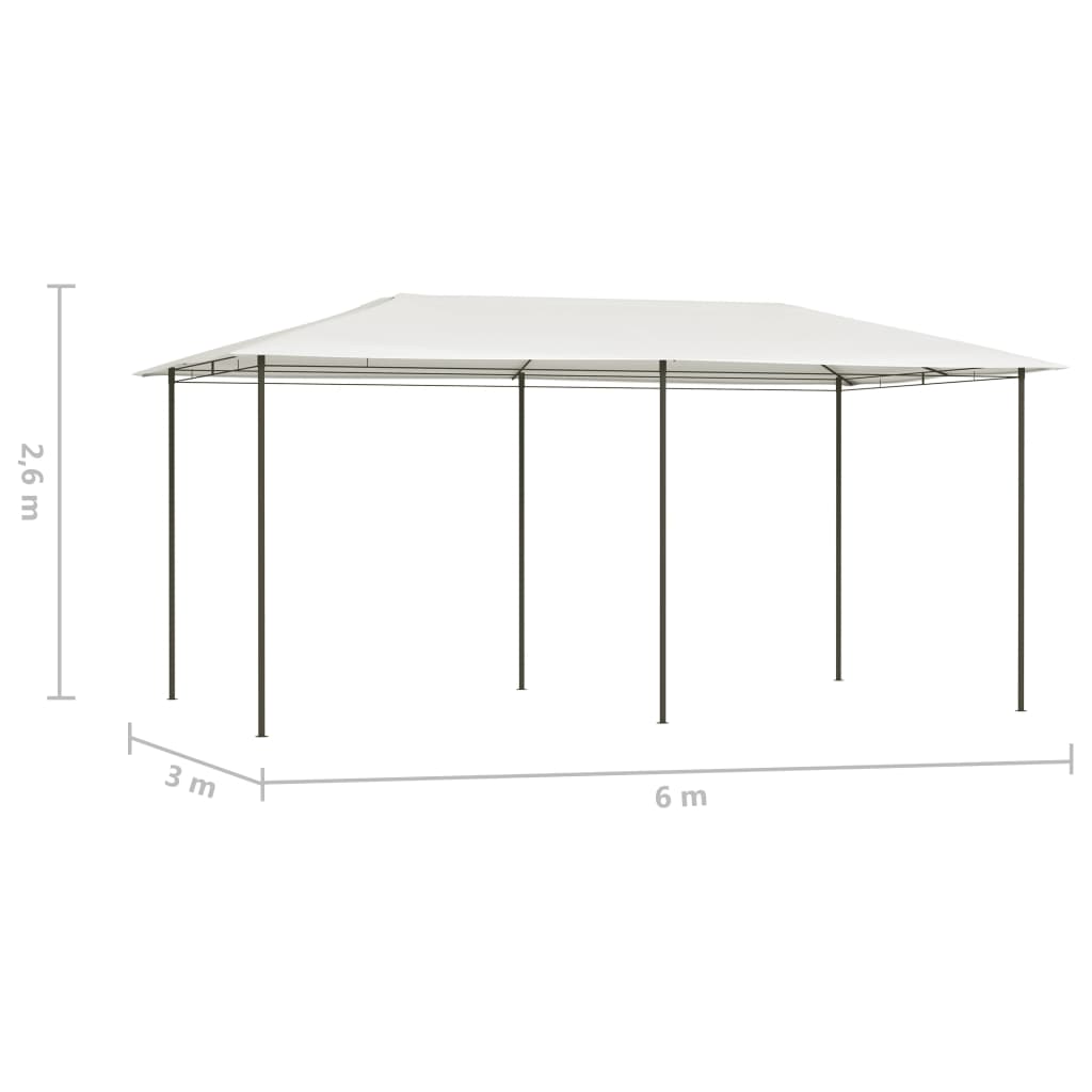 Gazebo 3x6x2,6 m Crema 160 g/m² - homemem39
