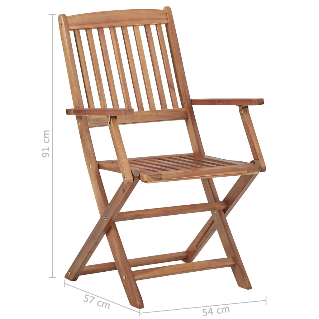 Sedie da Giardino Pieghevoli 2 pz in Legno Massello d'Acacia - homemem39