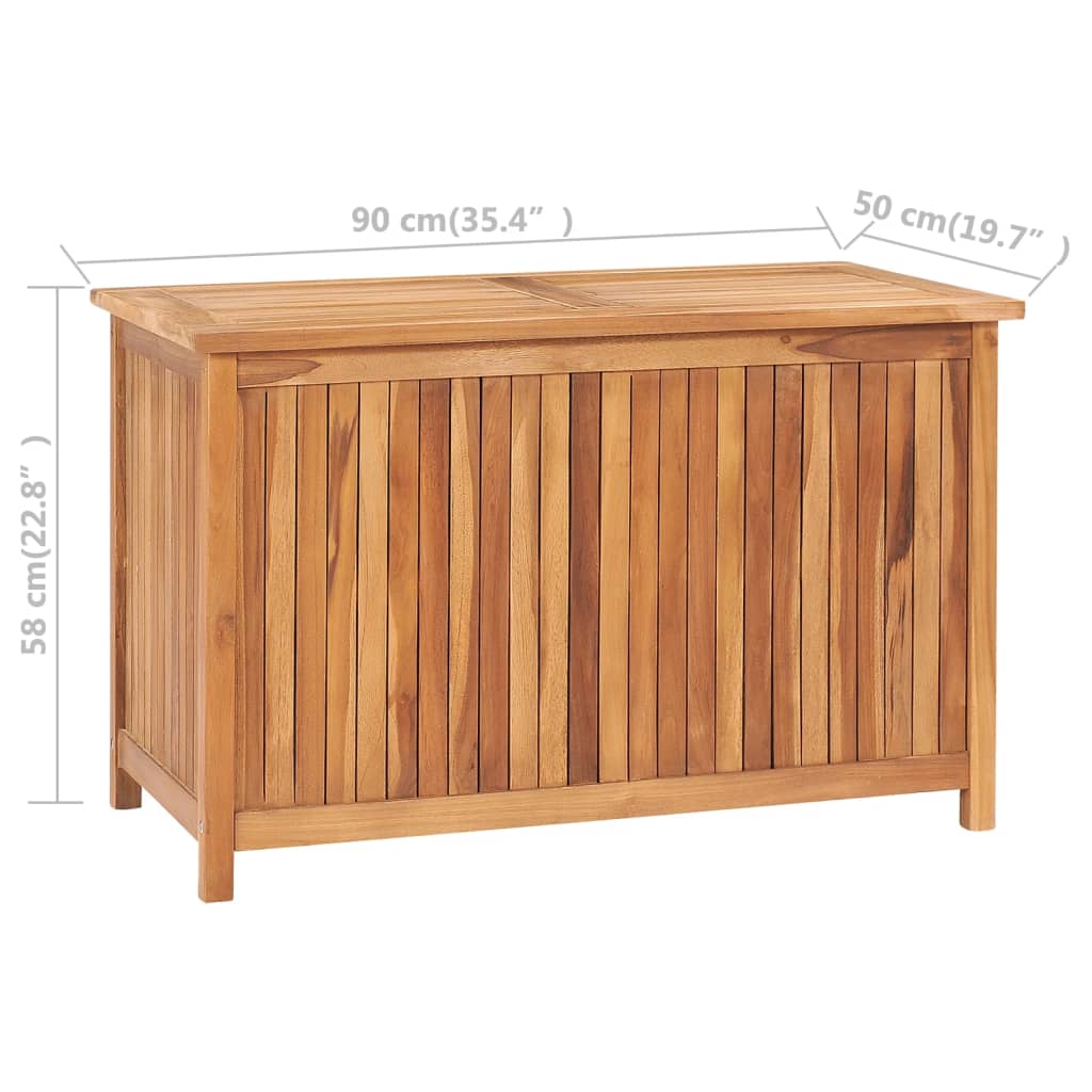 Baule da Giardino 90x50x58 cm in Legno Massello di Teak - homemem39
