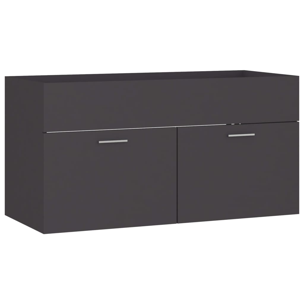Mobile Sottolavabo Grigio 90x38,5x46 cm in Truciolato - homemem39