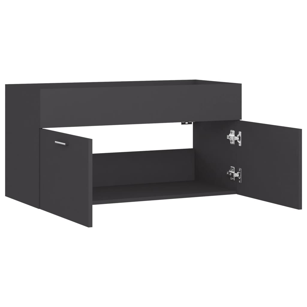 Mobile Sottolavabo Grigio 90x38,5x46 cm in Truciolato - homemem39