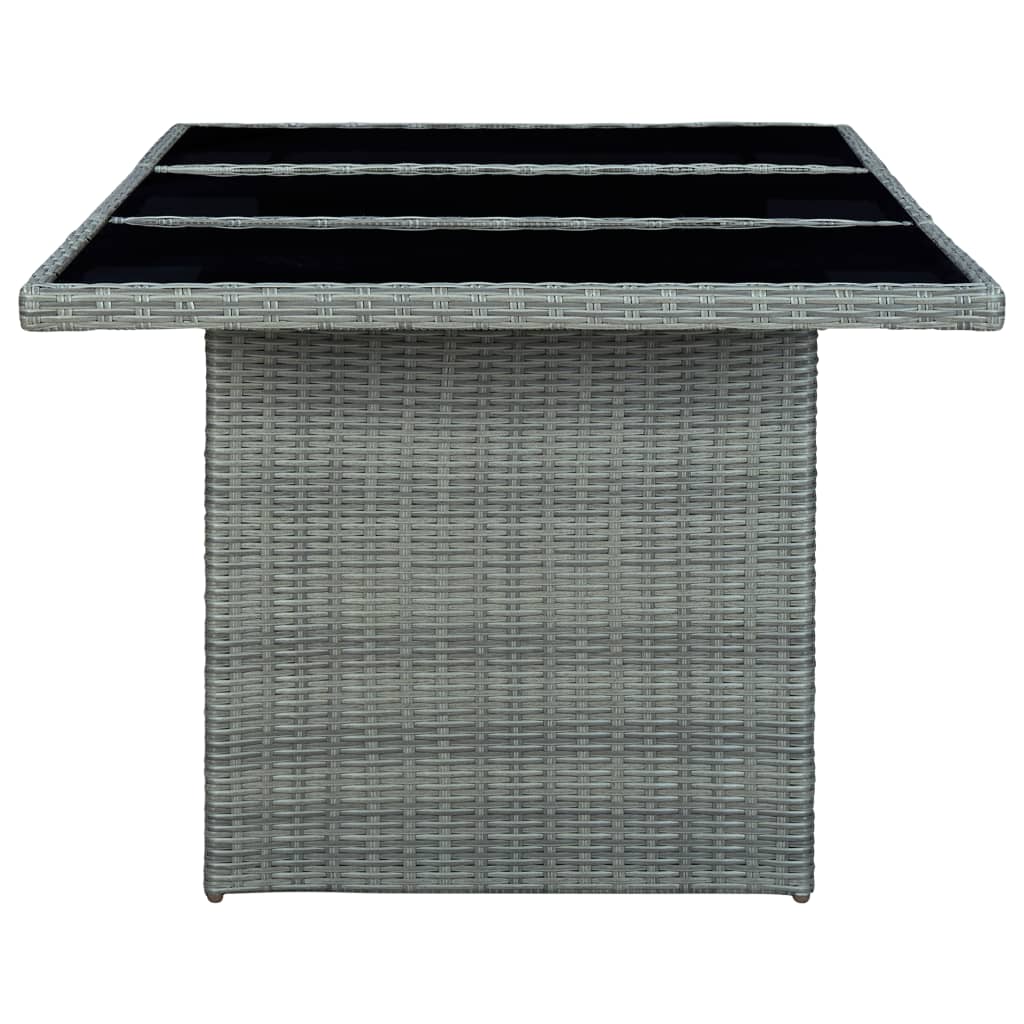 Set Pranzo da Giardino 9pz con Cuscini Polyrattan Grigio Chiaro - homemem39