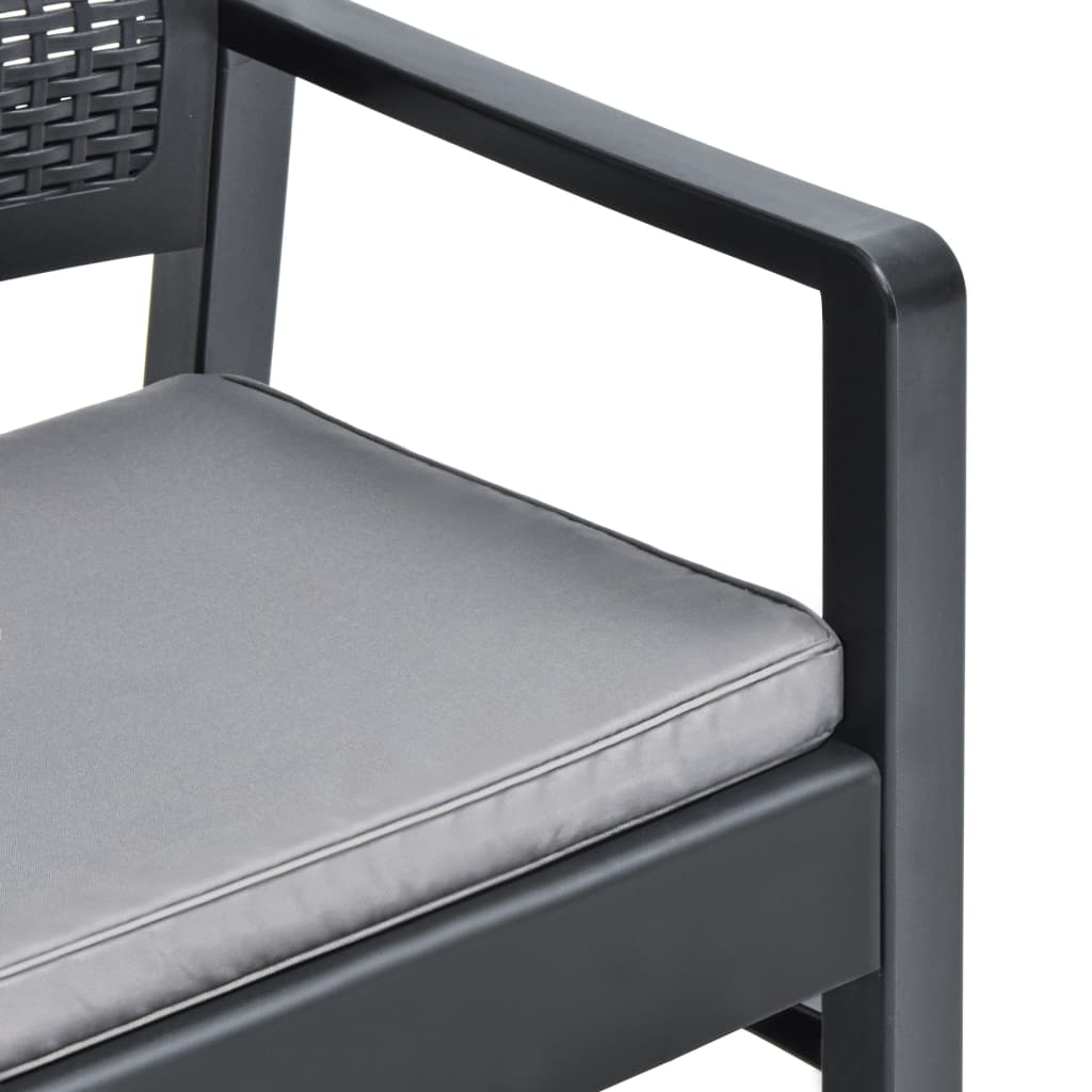 Set Divani da Giardino con Cuscini 3 pz in Plastica Grigio - homemem39