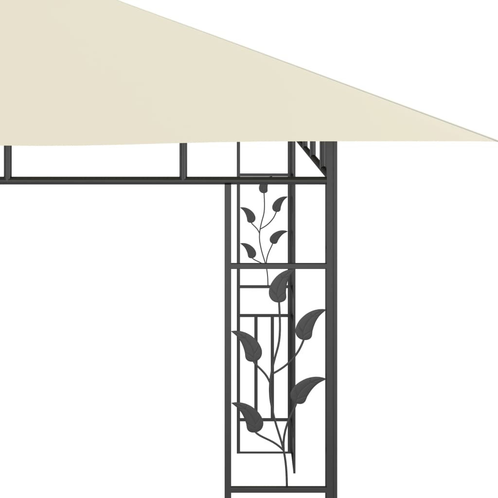 Gazebo con Zanzariera e Luci LED 4x3x2,73 m Crema - homemem39