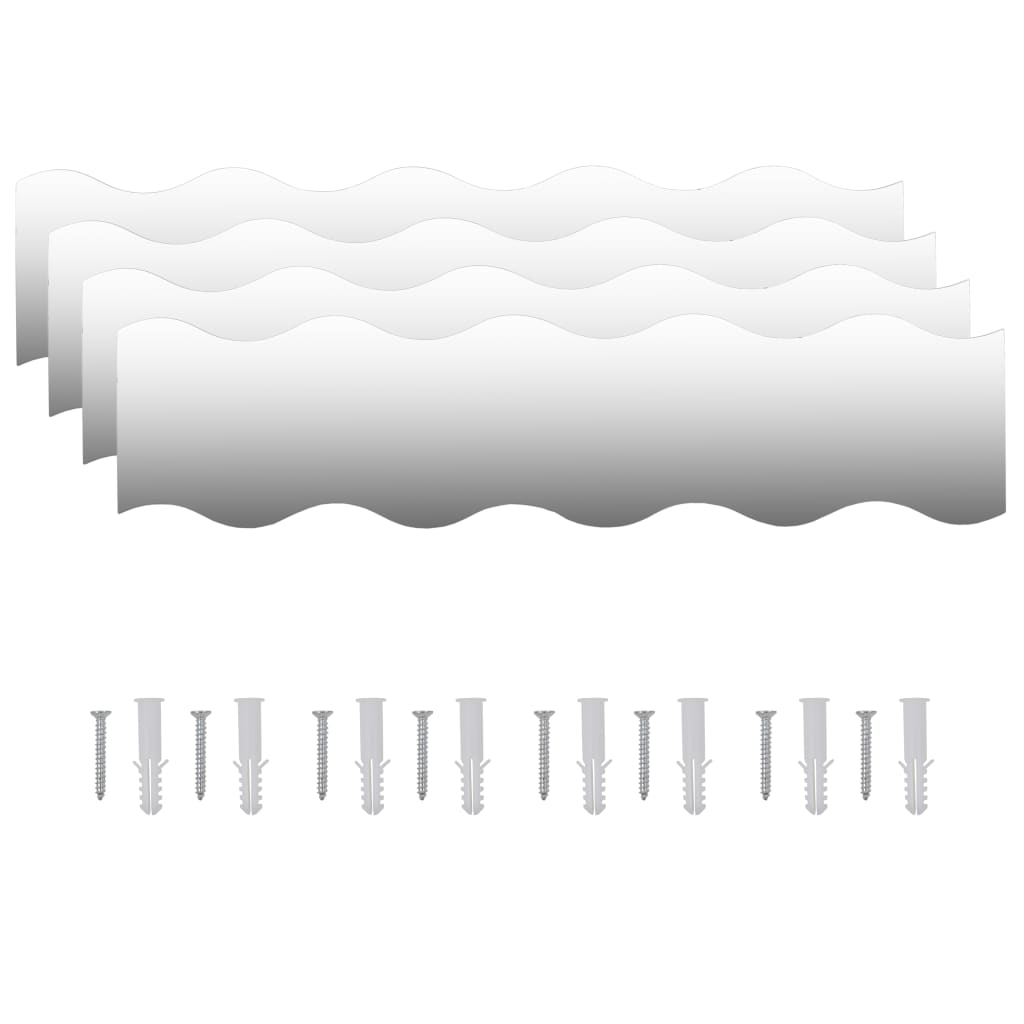 Specchi da Parete 4 pz 110x23 cm Vetro a Onda - homemem39