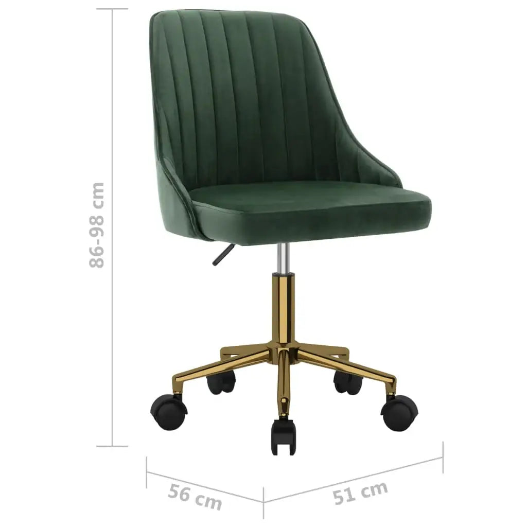 Sedia da Pranzo Girevole Verde Scuro in Velluto - homemem39