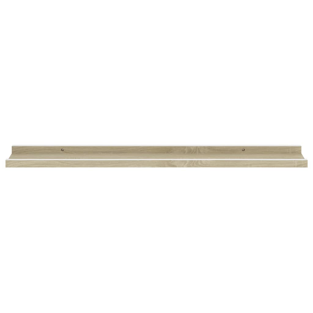 Mensole da Parete 4 pz Bianche e Rovere Sonoma 80x9x3 cm - homemem39
