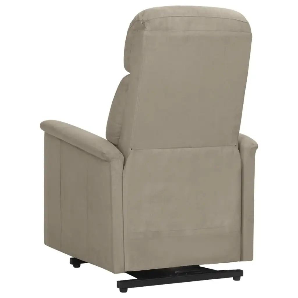 Poltrona Alzapersona Reclinabile Grigio Chiaro in Scamosciato - homemem39
