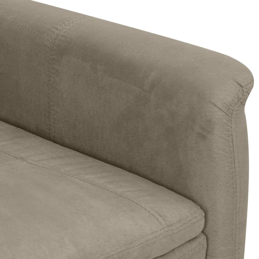 Poltrona Alzapersona Reclinabile Grigio Chiaro in Scamosciato - homemem39