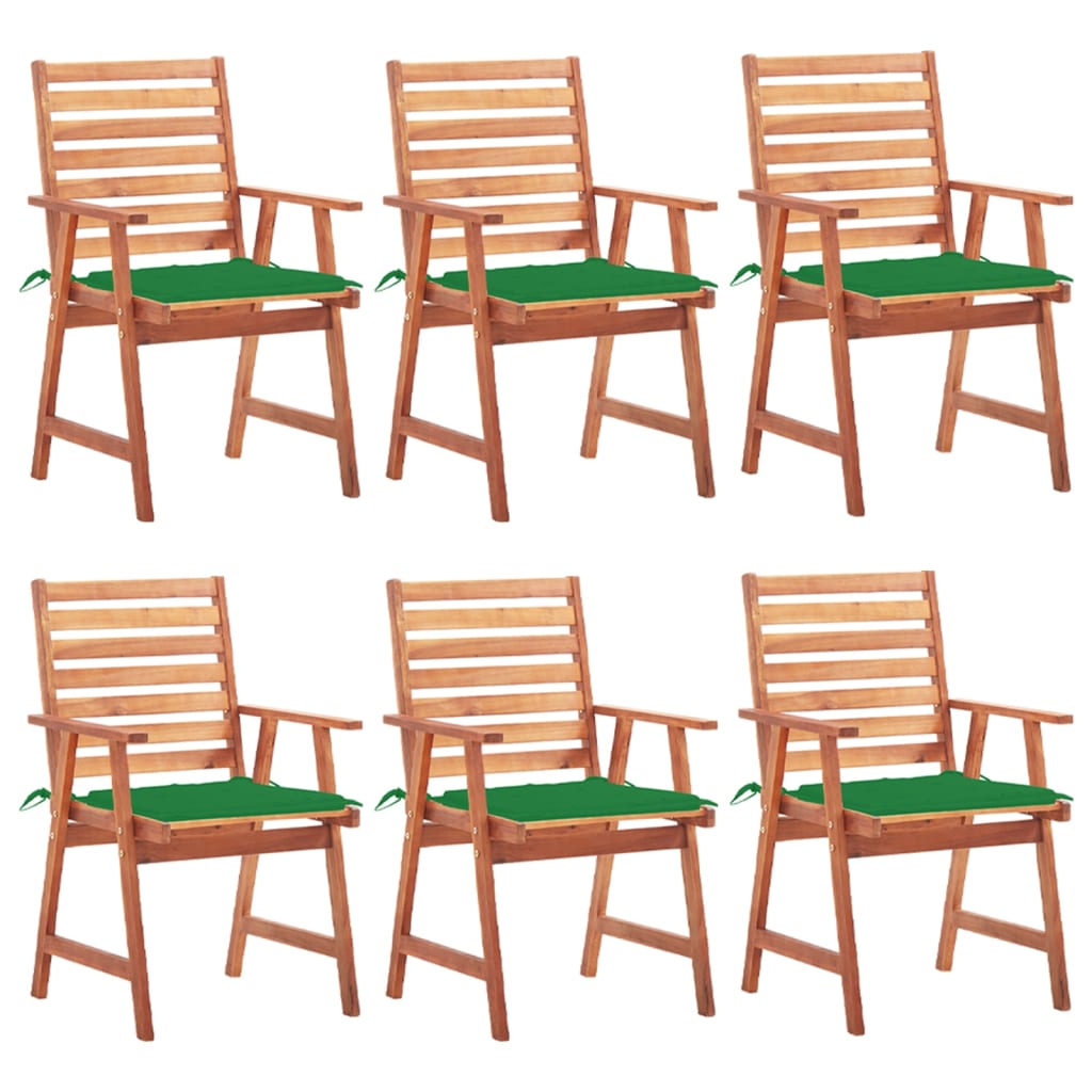 Sedie da Pranzo da Esterni con Cuscini 6 pz Massello di Acacia - homemem39