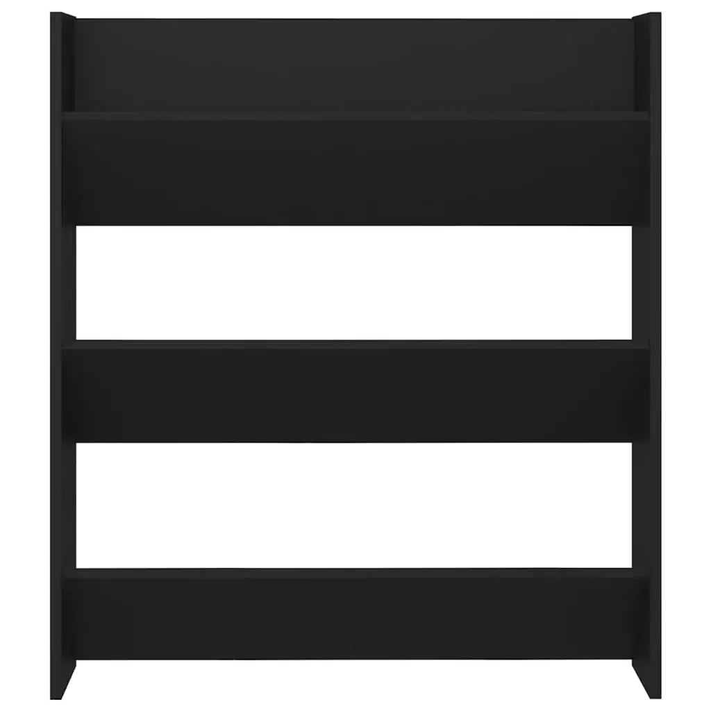 Scarpiera a Muro Nero 80x18x90 cm in Truciolato - homemem39
